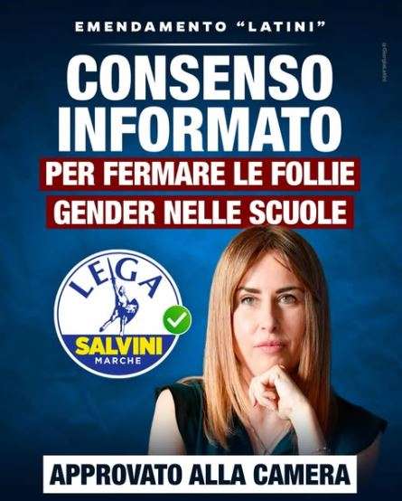 Il commento di Giorgia Latini, la deputatat marchigiana che ha firmato l'emendamento, sui social