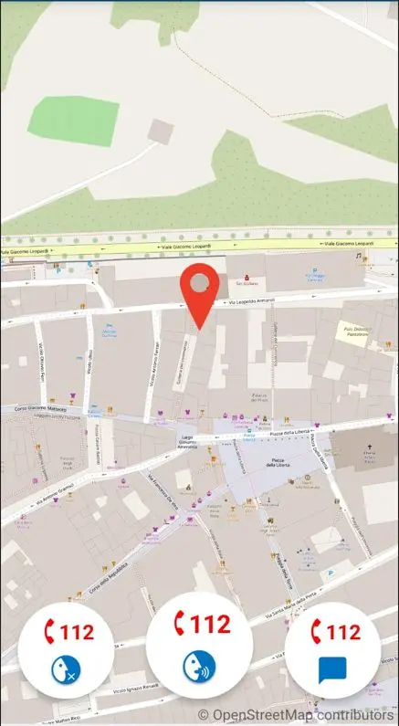 Where Are U: la schermata con i tre tasti di chiamata