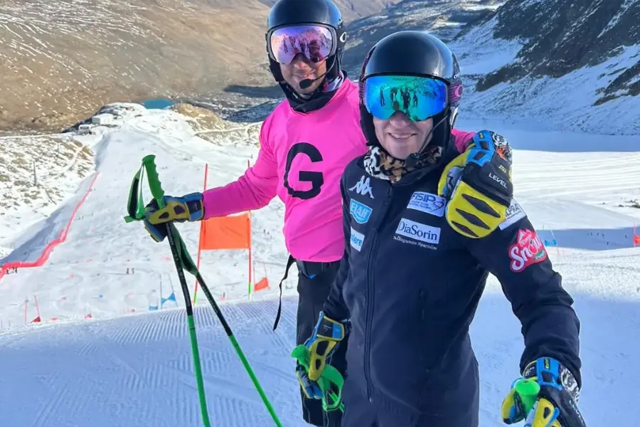 Chiara Mezzel con la sua guida