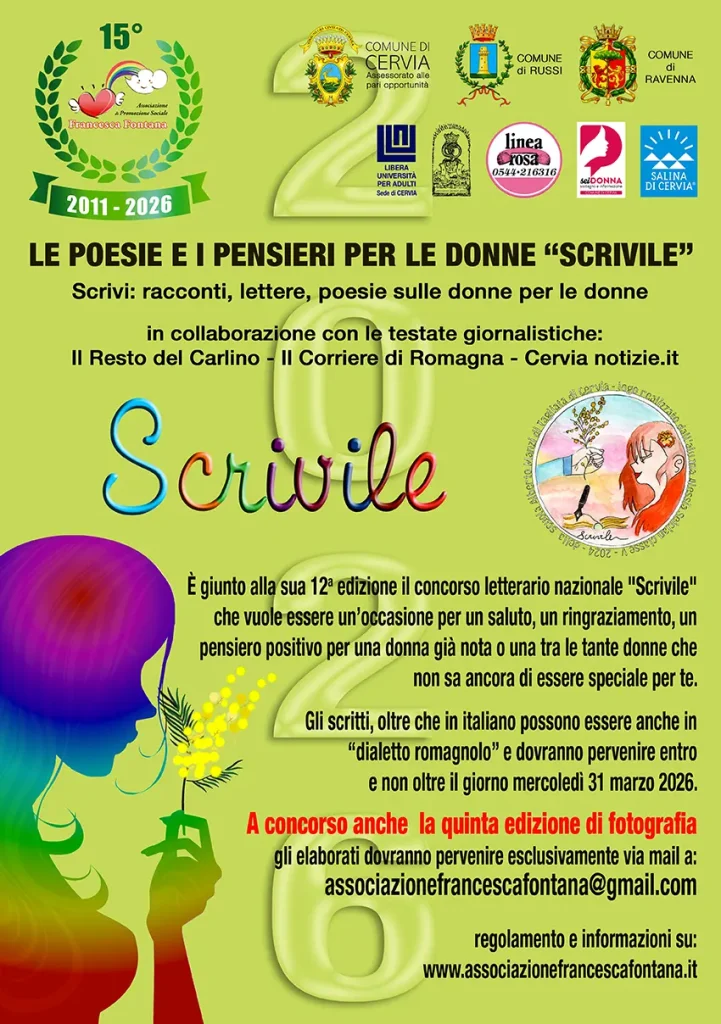 scrivile concorso letterario e fotografico cervia locandina