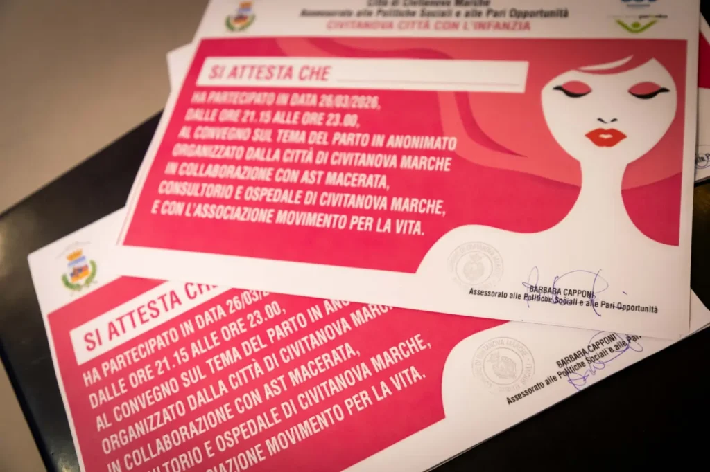 La certificazione della partecipazione al convegno sul parto in anonimato