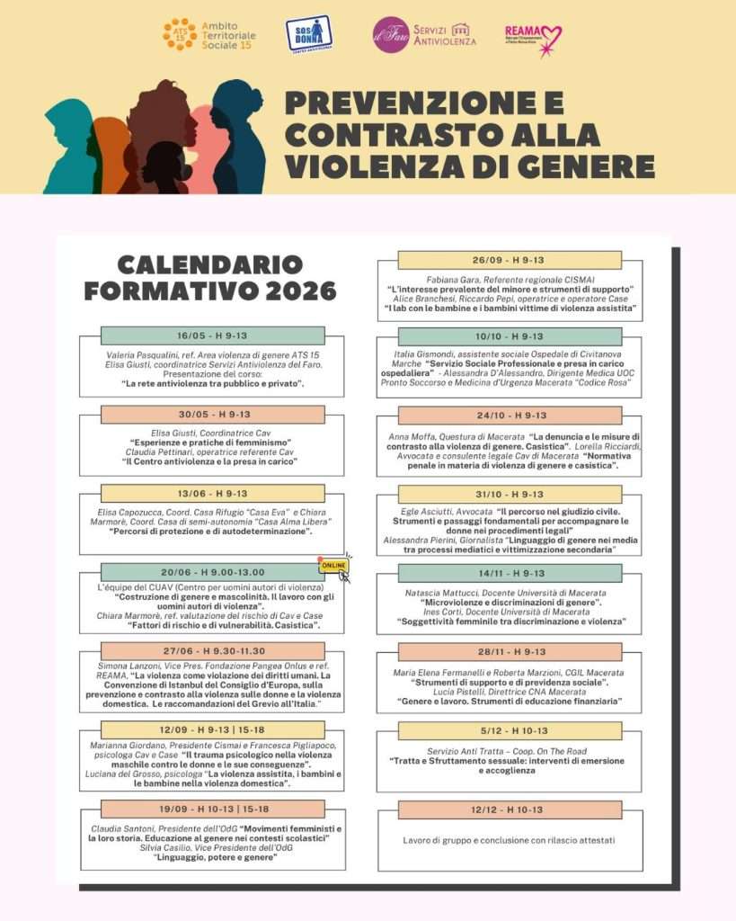 Il calendario del corso