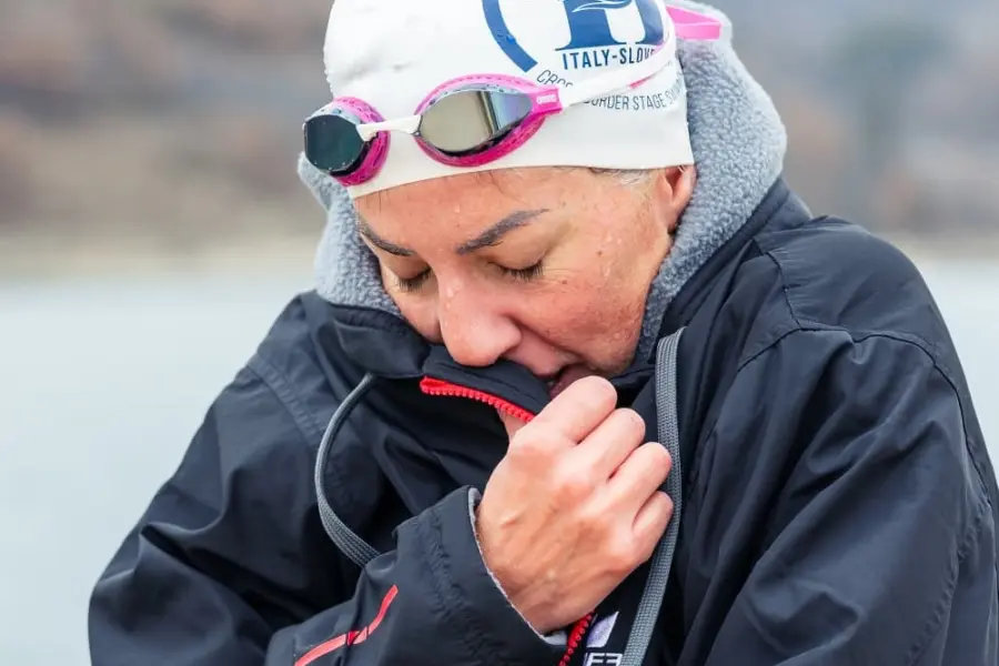 Chiara Giorgetti dopo l'ice swimming