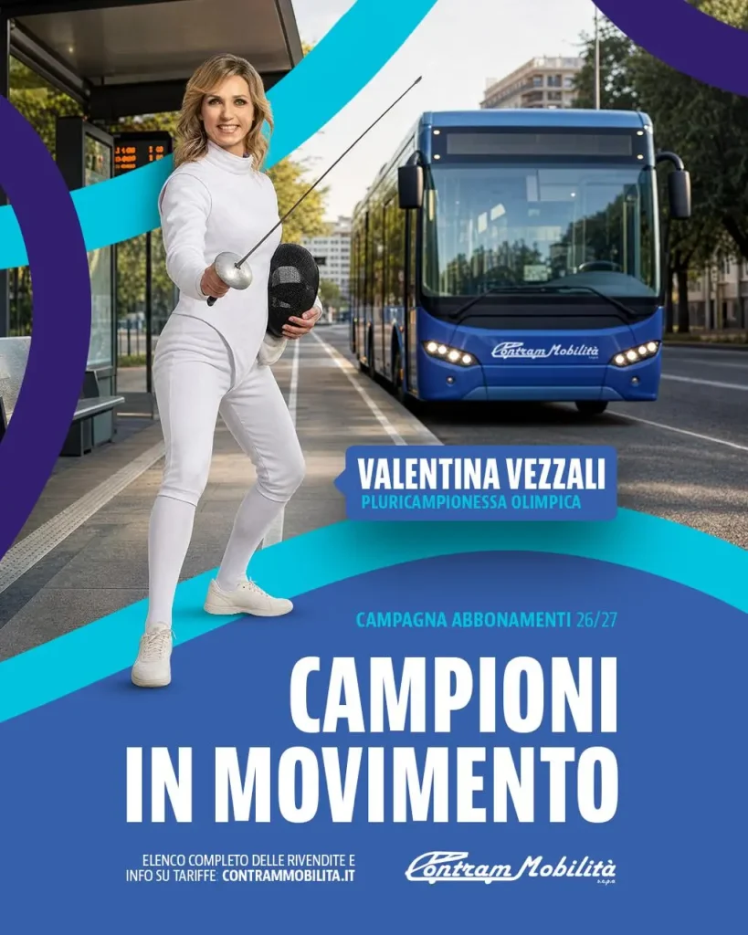 Valentina Vezzali nella locandina di Contram Mobilità