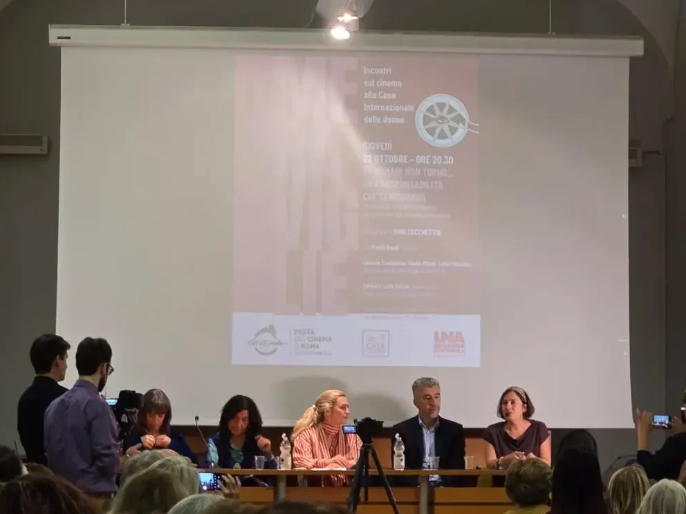 Gino Cecchettin alla Casa internazionale delle donne di Roma